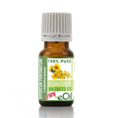Bottle of St. John's Wort macerated oil with a white background