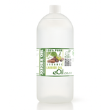 Bottle of Jojoba Oil with a white label on a white background 1 liter
