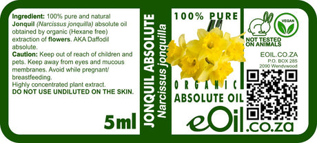 Jonquil Absolute Organic Oil, rare Narcissus flower extract for elegant perfumery and emotional balance