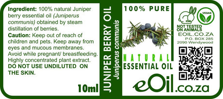 Juniper Berry Essential Oil Organic, pure herbal and resinous oil for wellness blends