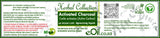 Herbal Collection Activated Charcoal supplement label with text and graphics.