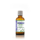 An amber glass bottle of eOil Herbal Tinctures Lady's Mantle herb extract, featuring a white and purple label with a gray ribbed cap, set against a plain white background with a soft reflection.