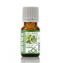 Bottle of lemon tea tree oil with a green label on a white background