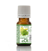 Bottle of eOil essential oil with a green label on a white background