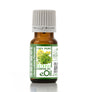Bottle of eOil essential oil with a green label on a white background