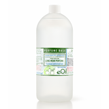Perfume base bottle with label on a white background