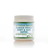 A jar of eOil Complex Botanical Complex Intensive Repair Marula Cocoa Body & Hair Butter on a white background.