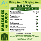 Massage Rub Recipe Synergy - Ears ache Support - Being Well Collection