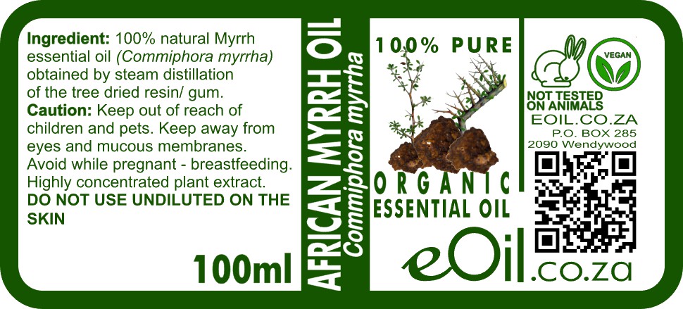 Myrrh Essential Oil Organic, classic resin aroma for meditative and natural blends
