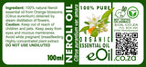 Neroli Pure Organic Essential Oil, delicate orange blossom aroma for perfumery
