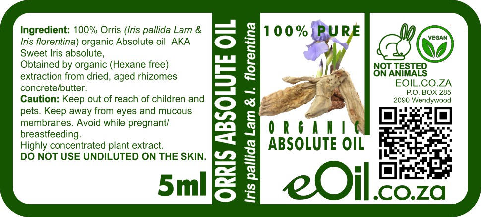 Orris Absolute Oil Organic, powdery violet aroma for high-end perfumery and beauty blends
