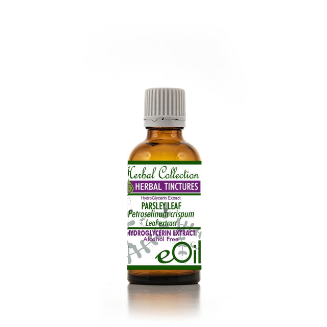 Herbal tincture bottle labeled 'eOil' on a white background