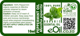 Peppermint Essential Oil Organic, cooling fresh mint aroma for wellness and home use