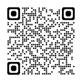 Black and white QR code on a white background