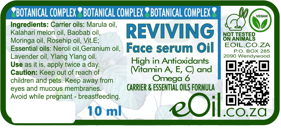 Reviving Face Serum Body Oil - Ready to Use - Free Pipette | 10 ml - eOil.co.za