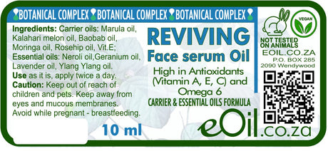 Reviving Face Serum Body Oil - Ready to Use - Free Pipette | 10 ml - eOil.co.za
