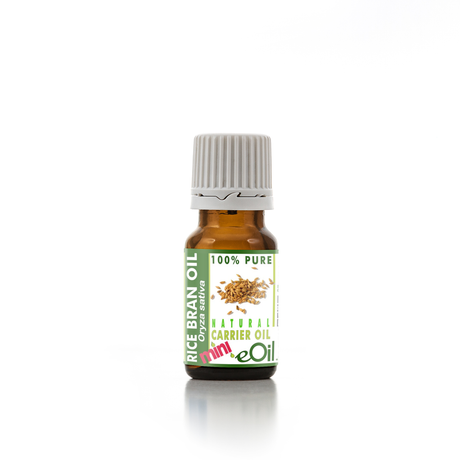 Bottle of rice bran oil on a white background 10 ml mini