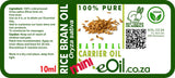 Label of rice bran oil with product details and branding
