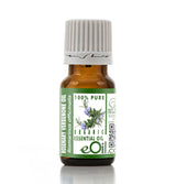 Bottle of eOil Rosemary Verbena essential oil on a white background