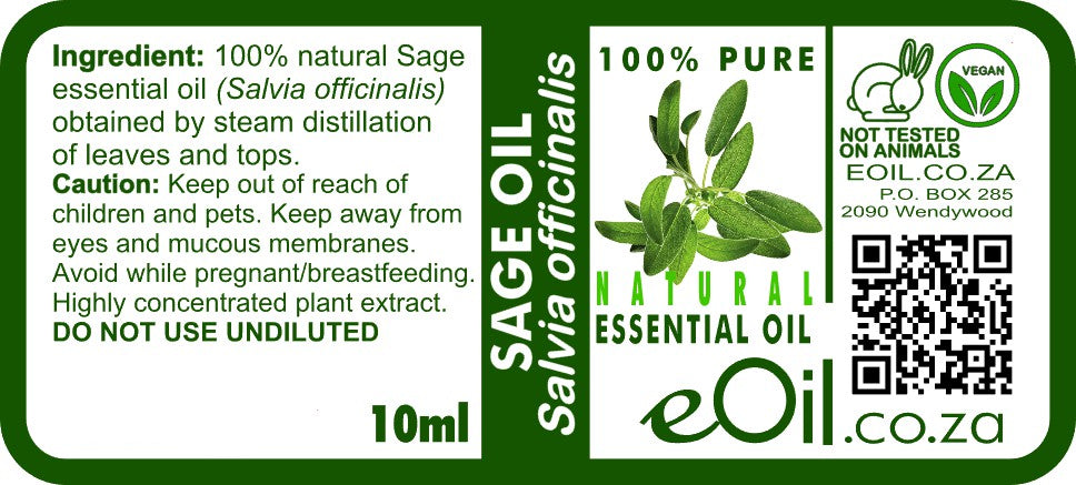 Sage Essential Oil Natural, classic herbaceous aroma for culinary and wellness blends