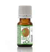 Bottle of eOil Australian Sandalwood Oil on a white background