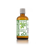 Bottle of eOil spearmint essential oil on a white background 100 ml