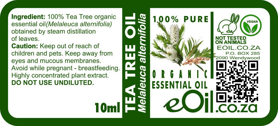 Tea Tree Essential Oil Organic, crisp camphorous aroma for cleansing and freshening eOil.co.za