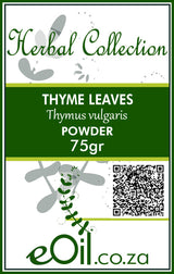 thyme leaves powder 75 g label