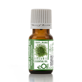 Bottle of organic essential oil with a white background