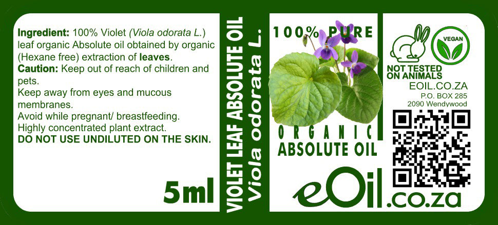 Violet Leaf Absolute Oil Organic, green fresh extract for clean perfumery and calming blends