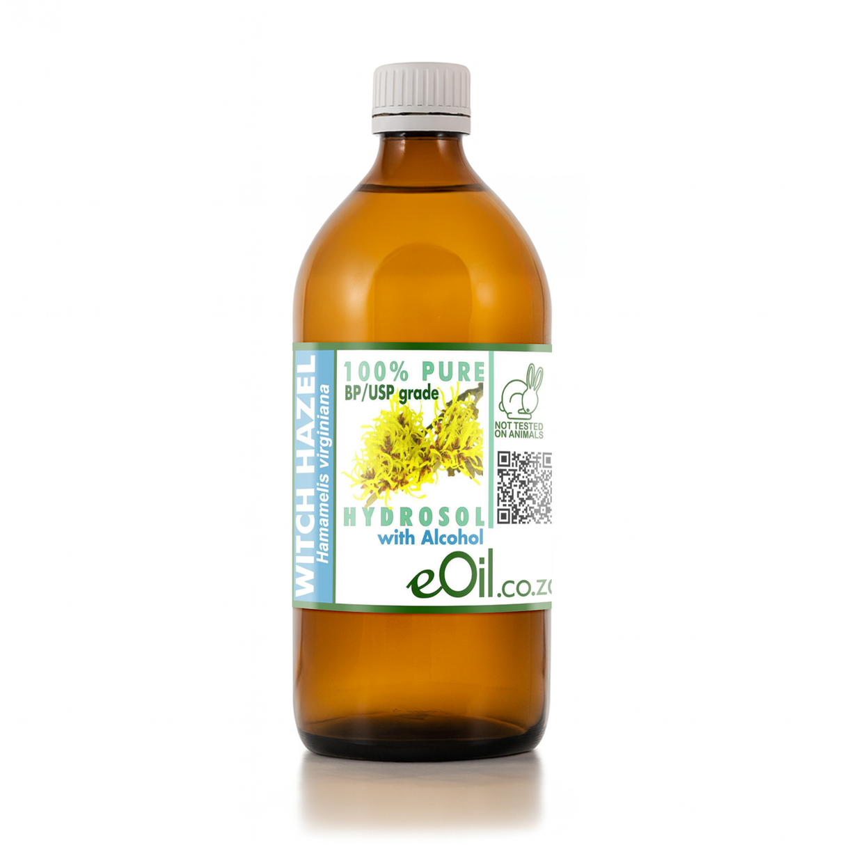 Bottle of witch hazel hydrosol with alcohol on a white background 500 ml