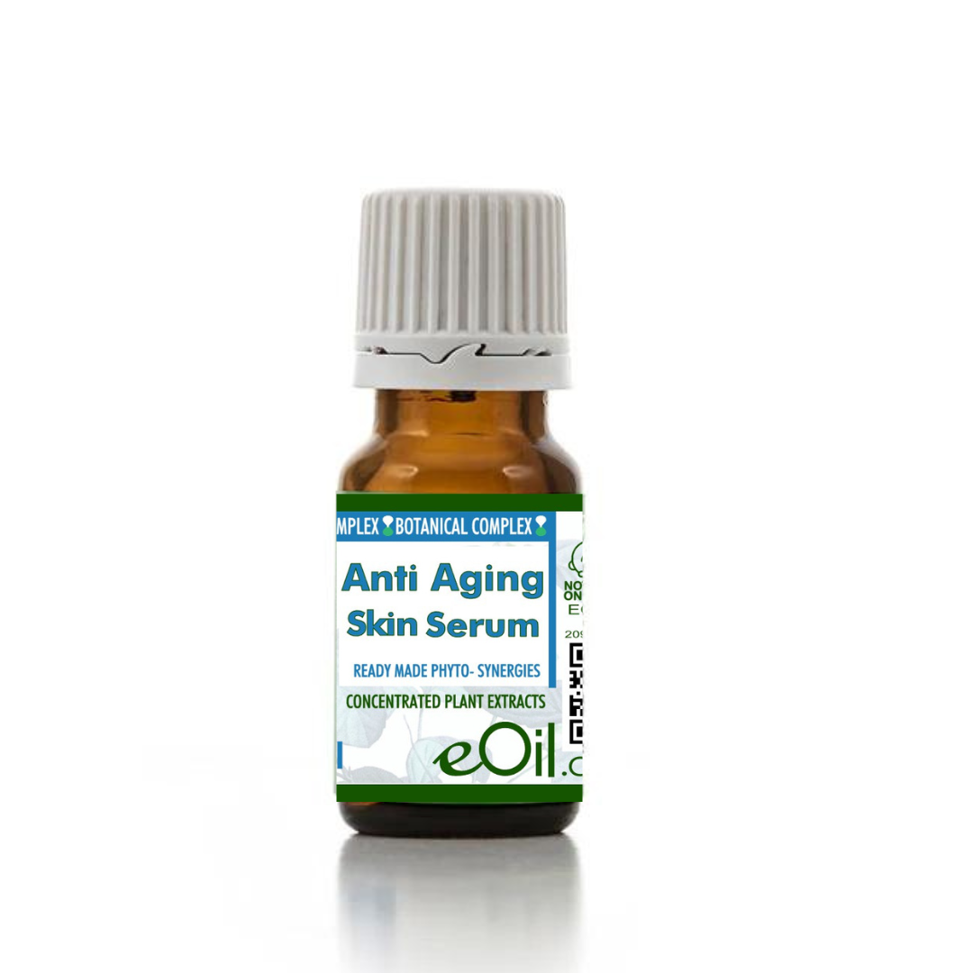 Bottle of anti-aging skin serum with a white background