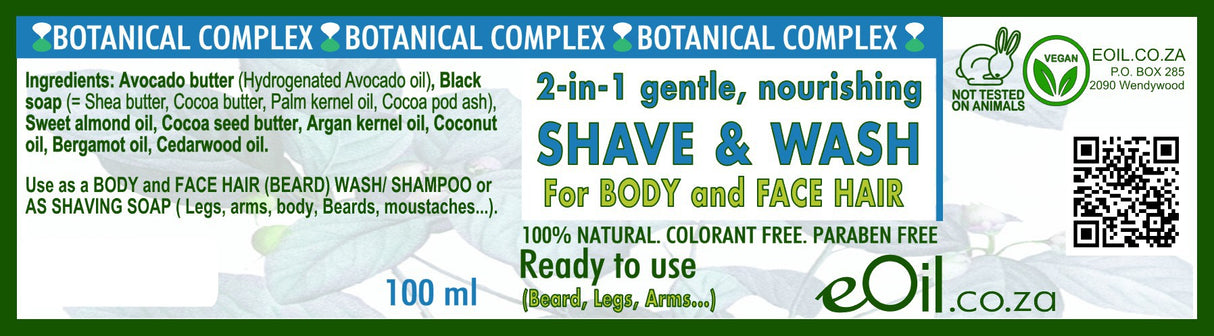 Shave & wash 2 in 1 | Shaving cream for men & women | Ready to Use - 100 ml