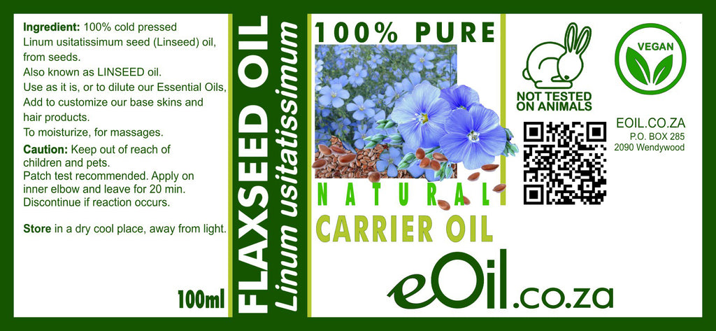 Flaxseed linseed oil natural carrier 100 ml - eOil.co.za