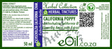 Herbal tincture label for California Poppy from eOil.co.za
