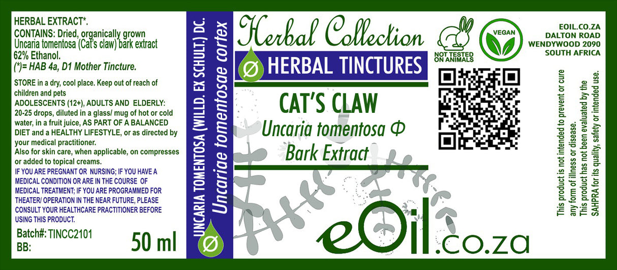 Cats Claw Uncaria tormentosa Extract - 50 ml - eOil.co.za