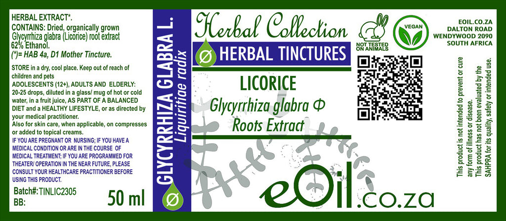 Licorice Liquorice Glycorrhiza glabra radix Extract - 50 ml - eOil.co.za