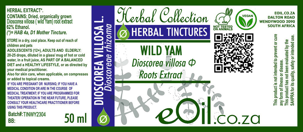 Wild Yam Dioscorea villosa L. Extract- 50 ml - eOil.co.za