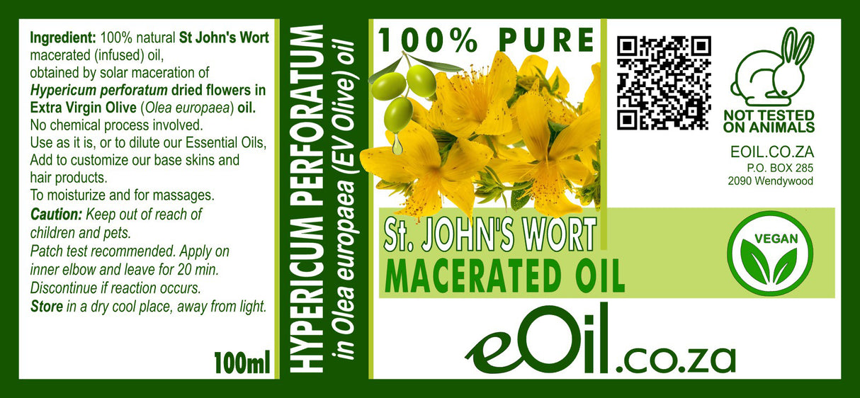 St John's Wort Macerated Carrier Oil - eOil.co.za