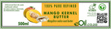 A rectangular product label for Mango Kernel Butter by eOil.co.