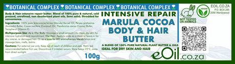 Intensive Repair Body & Hair Butter Marula Cocoa - eOil.co.za