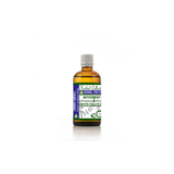 Herbal tincture bottle with label on a white background