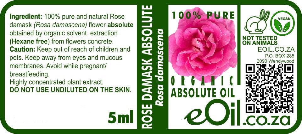Rose Otto ( Rosa damascena ) Pure Absolute Oil Organic - eOil.co.za