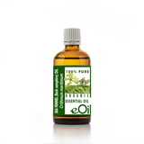 Bottle of eOil sea fennel essential oil on a white background