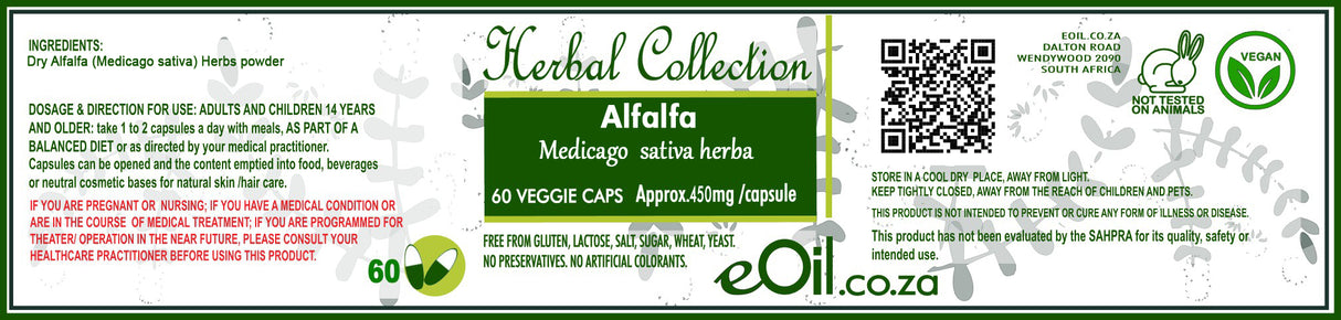 Alfalfa Herb - 60 capsules - Herbal Collection - eOil.co.za