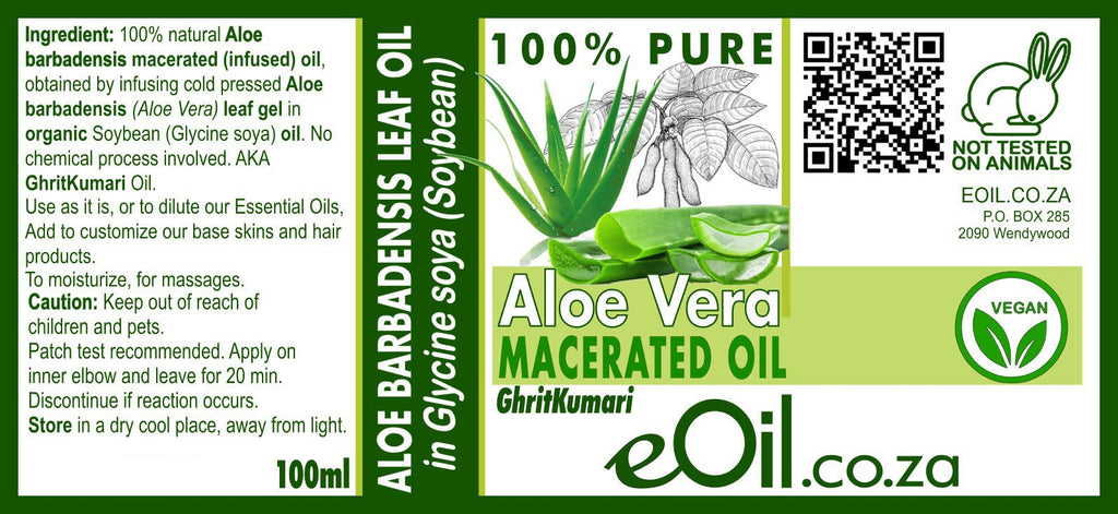 Aloe Vera Macerated Carrier Oil Organic - eOil.co.za