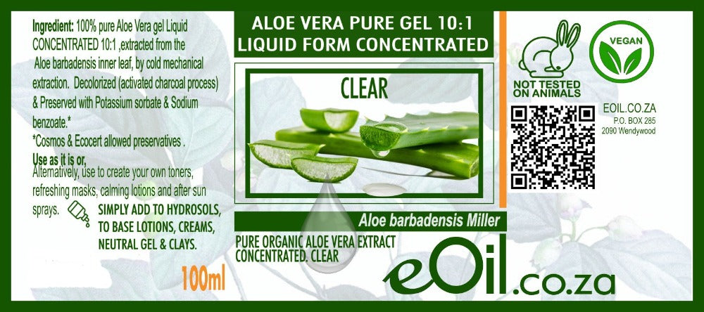 aloe vera pure gel 10:1 concentrated liquid form eoil.co.za