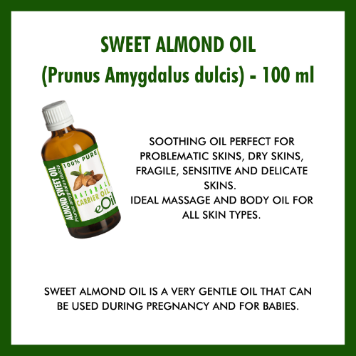 Sweet almond oil carrier oil | Face | Body | Hair | Benefits all type skins | Baby | Pregnancy | Vitamin E | K | Inflammation | Irritation | Dryness | eOil.co.za