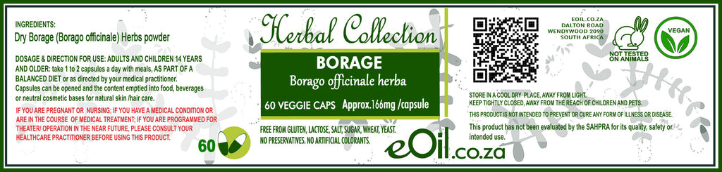 Borage Herb - 60 Capsules - Herbal Collection - eOil.co.za