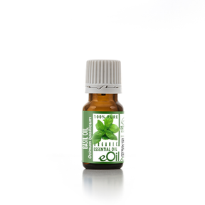 Basil Essential Oil Organic, uplifting green herbal aroma for culinary and wellness use